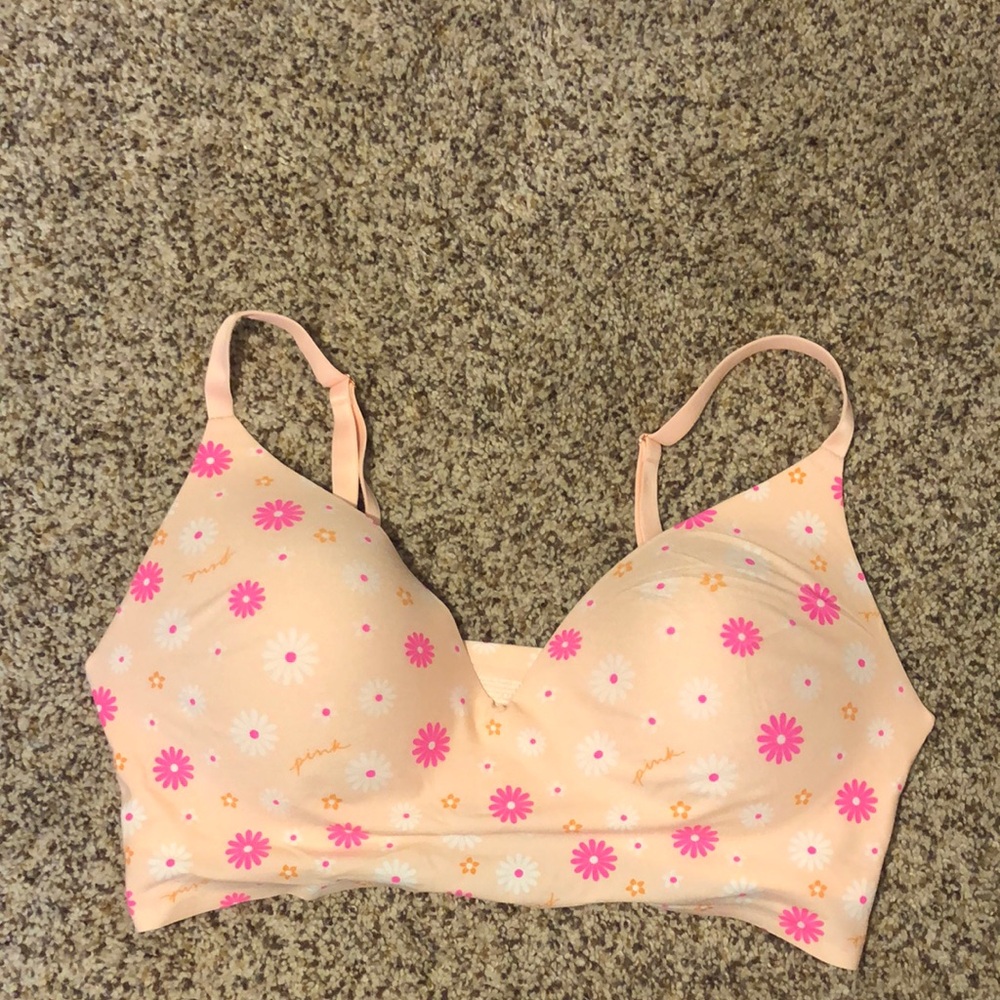 Pink Victoria secrets seamless/wireless push-up bra XXL